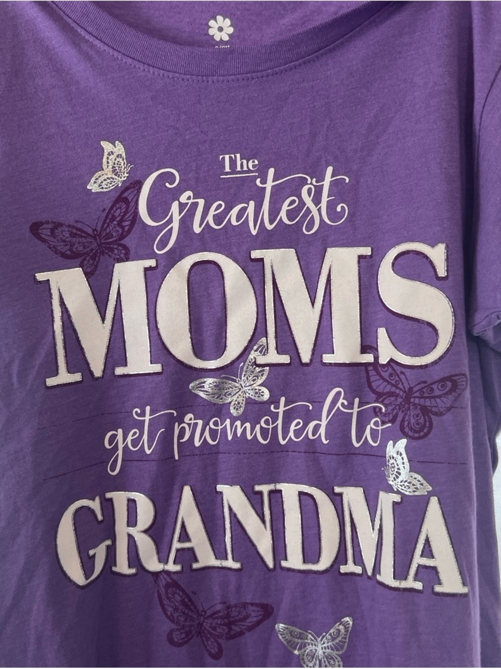 The Greatest Moms Get Promoted to Grandma Purple Tee